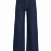 Dark Indigo High-Rise Wide-Leg Jeans with Five-Pocket Styling