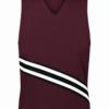 Burgundy Sleeveless V-Neck Tank Top with Striped Detail