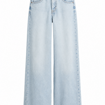 Light-Wash High-Rise Wide-Leg Jeans with Zip Fly