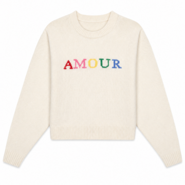 Cream AMOUR Graphic Crewneck Sweater