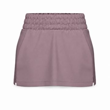 Dusty Purple A-Line Mini Skirt with Smocked Waistband