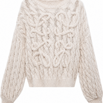 Off-White Cable Knit Oversized Sweater