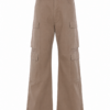Taupe Wide-Leg Cargo Pants