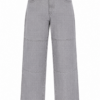 Light Grey Straight-Leg Paneled Jeans