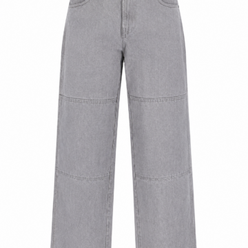 Light Grey Straight-Leg Paneled Jeans